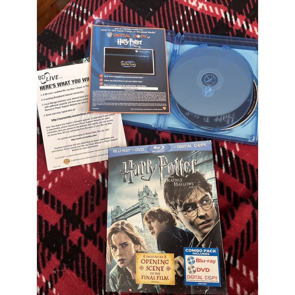 Harry Potter and the Deathly Hallows, Part 1 Blu-Ray +DVD And Part 2 Blu-Ray DVD - Picture 5 of 6